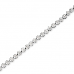 White Gold Diamond Line Bracelet 3.25ct TDW
